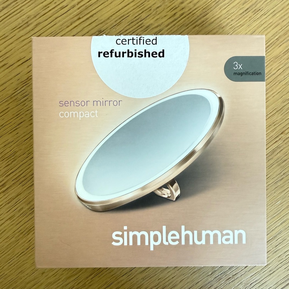 Simplehuman Sensor Mirror Compact 3x Brushed Stainless Steel 4”